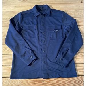 Our Rescue Mercer + Mettle Logo Long Sleeve Shirt Medium Men’s Navy Snap Front